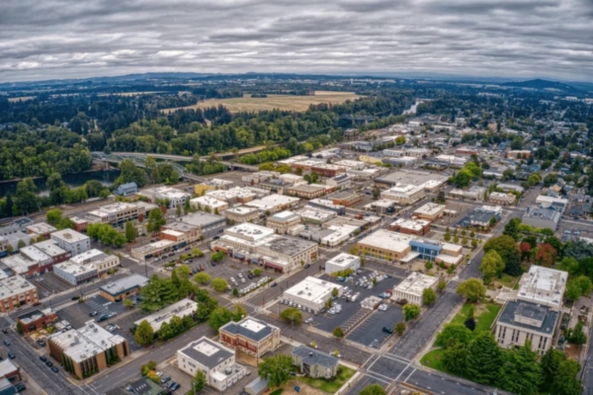 Albany, Oregon aerial view